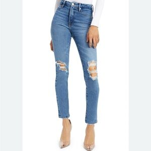 Good American Good Classic Jeans 10 / 30 High Rise Distressed